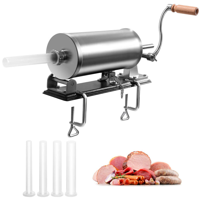 3.6L Horizontal Sausage Stuffer Maker Stainless Steel Meat Filler Kit