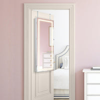 Giantex 108 cm Jewelry Mirror Cabinet, Lockable Jewelry Door & Wall Cabinet