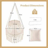 Hanging Hammock Chair with Soft Seat Cushions for Patio/Bedroom