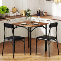 3-Piece Dining Table Set, Square Kitchen Table & 2 Chairs