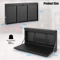 2-in-1 Wall Control Pegboard Tool Organizer with Large Tabletop for Garage