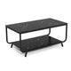 Giantex Marble Coffee Table, Modern Faux Marble Top Coffee Table w/Metal Frame