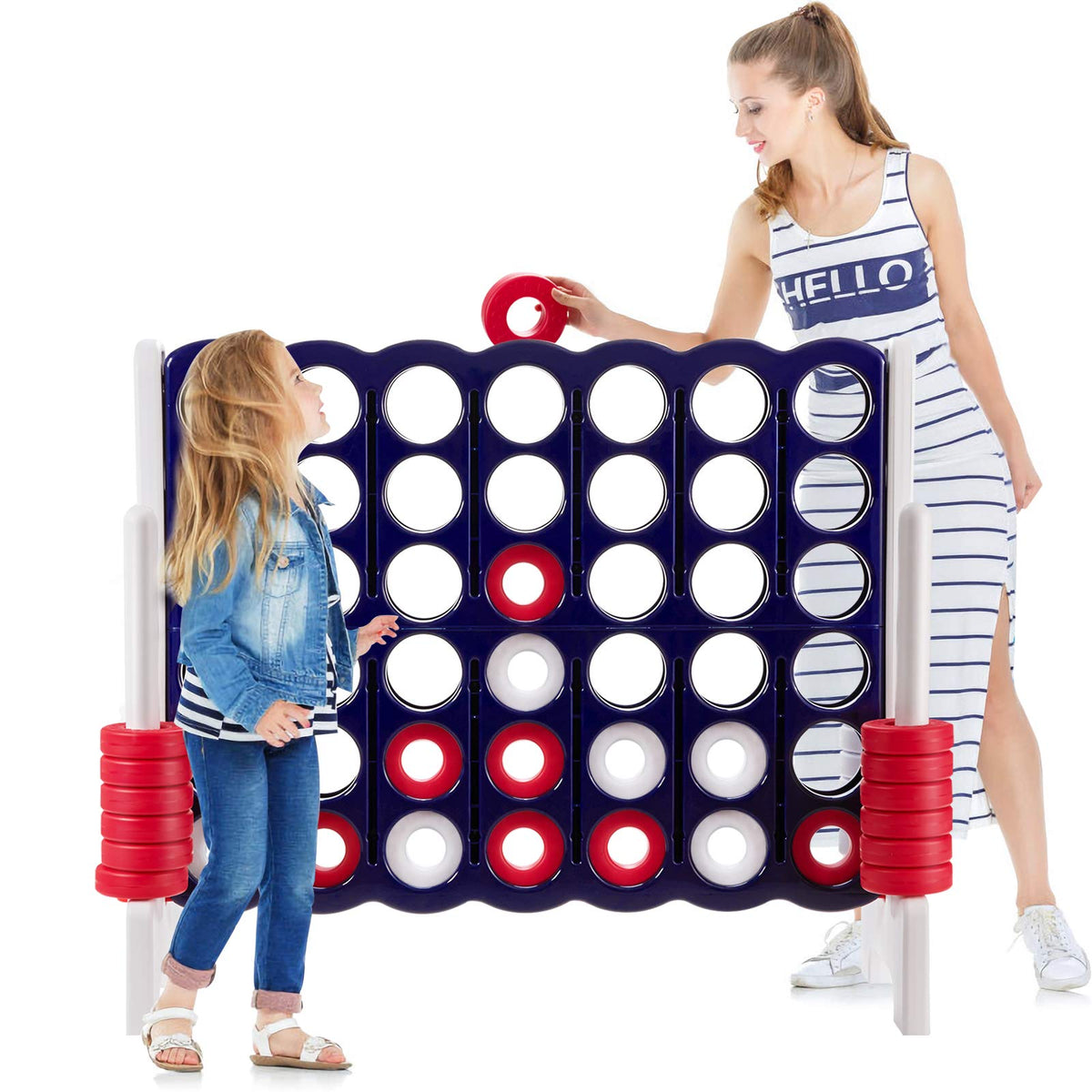 Giant Connect 4 in A Row Jumbo Family Garden yard Game Outdoor Toy 4-to-Score Kids Adult Family Party