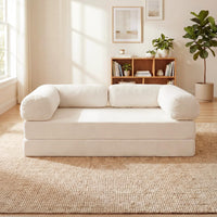 4-in-1 Folding Sofa Bed Convertible Futon Couch with Comfy Corduroy Cover