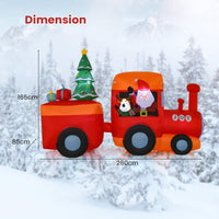 2.6M Christmas Inflatable Light Up Santa Train for Garden & Lawn