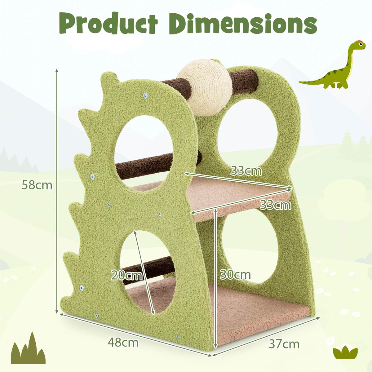 2-Tier Modern Cat Tree for Indoor Cats