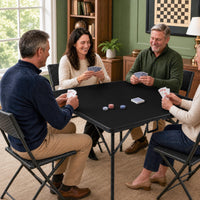 34” Folding Table, Square Foldable Card Table