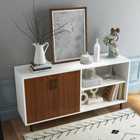 Giantex Modern Buffet Sideboard, Storage Cabinet with 2 Doors and Open Compartments