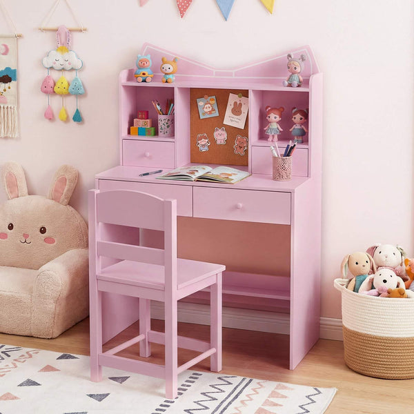 Kids Study Desk with Chair, Children Writing Table and Chair Set