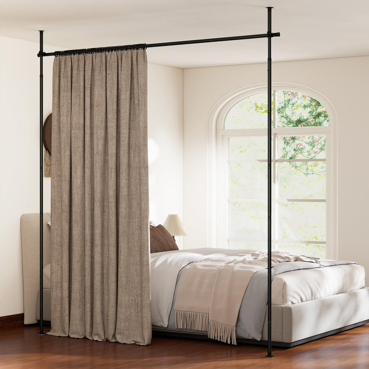 Heavy-Duty Metal Partition Room Separator for Apartment and Bedroom