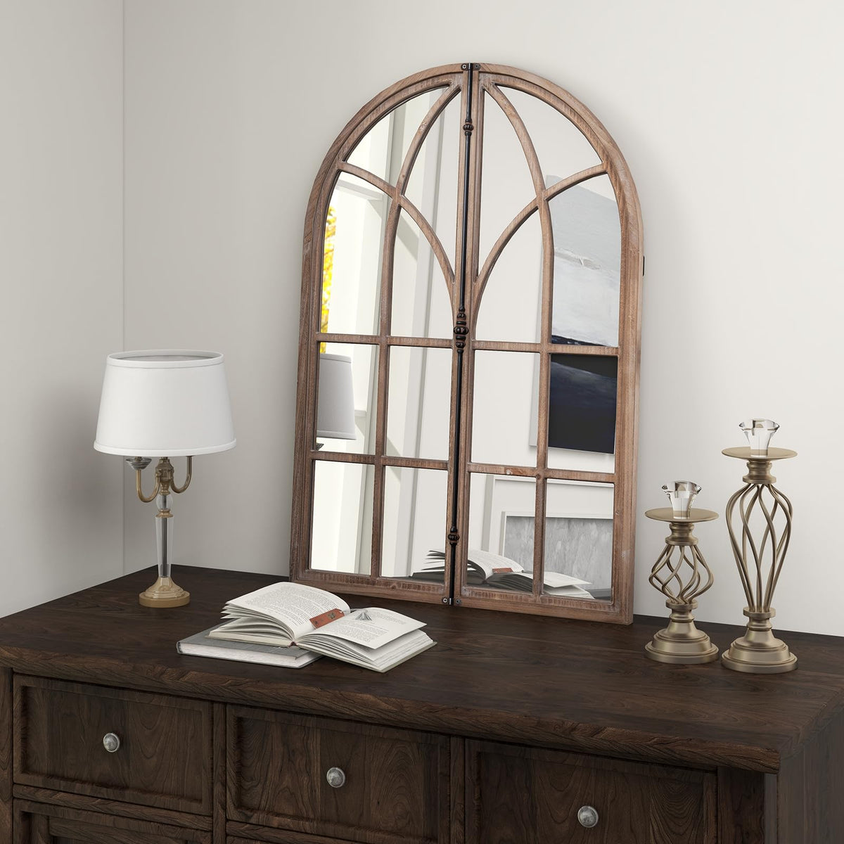 Giantex Arched Window-Like Wall Mirror 88 x 60CM, Decorative Arch Mirror
