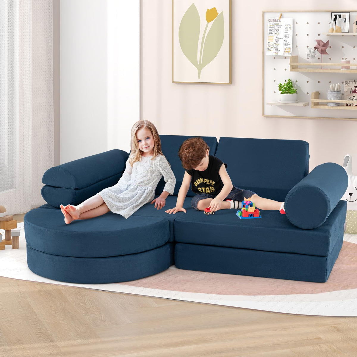 13 PCS Modular Kids Play Couch for Nursery Playroom Bedroom Living Room