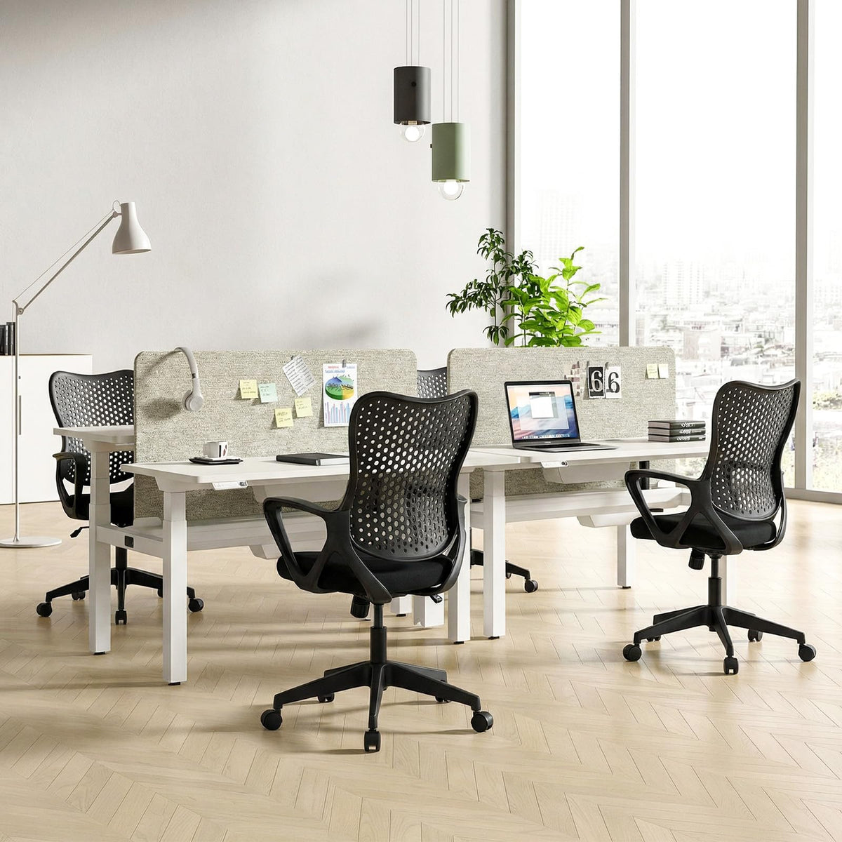 Ergonomic Office Chair with Armrests Padded Cushio Butterfly Backrest