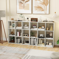 9-Cube Bookshelf, Modern Cubby Bookcase with Back