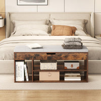 Shoe Bench w/Padded Seat, Shoes Rack w/Hidden Storage