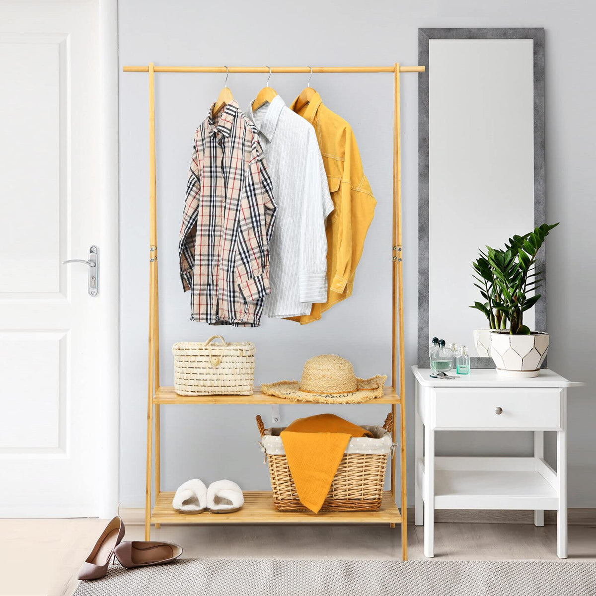 Giantex Bamboo Garment Rack