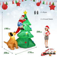 190cm Santa Claus Climbing Tree with Built-in LED Lights for Indoor/Outdoor
