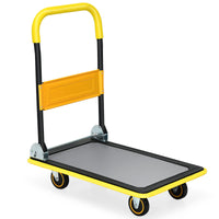 Folding Push Cart Dolly, Moving Hand Truck, Rolling Flatbed Cart for Loading