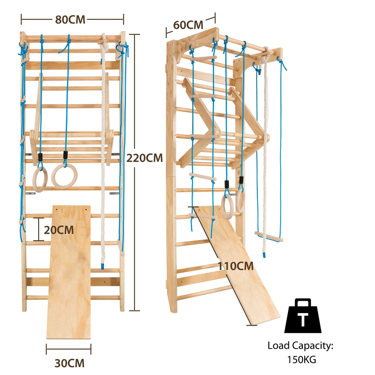 Wooden Rung Wall, Climbing Wall, Climbing Frame, Home Sports Equipment