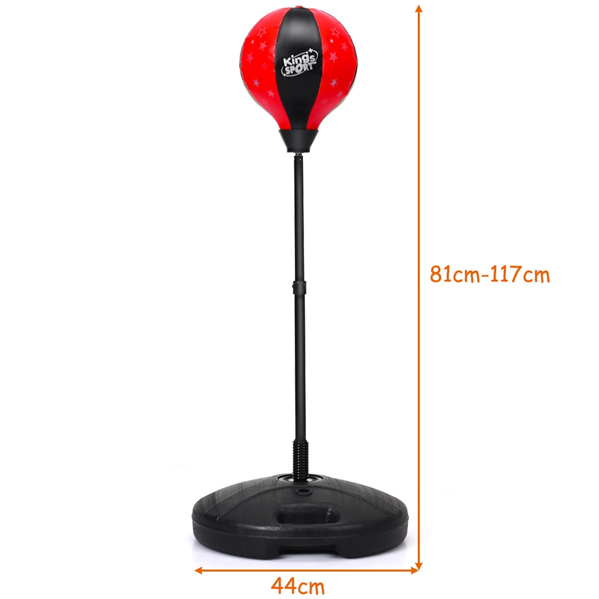 81cm-117cm Height adjustable Punching Ball Set with Large Capacity Base for Children over 3 Years
