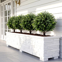 27.5" Artificial Cypress Topiary Trees Set of 2, Faux Topiary Bushes Shrubs