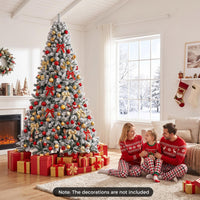 275cm Snow Flocked Artificial Christmas Tree w/PVC Branch Tips