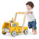 2-in-1 Wooden Baby Walker, Toddler Push and Pull Walker w/Adjustable Speed & Bottom Storage