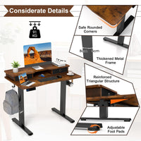 Electric Standing Desk Height Adjustable Stand Up Desk Home Office Computer Desk