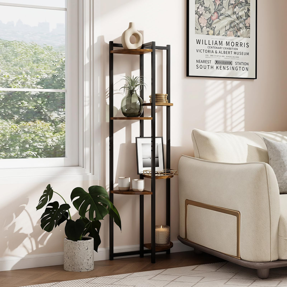 6-Tier Plant Stand with Fan-Shaped Shelves for Flower Pots