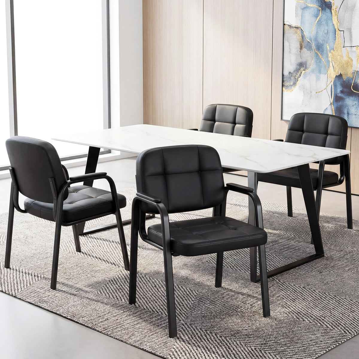 Waiting Room Guest Chairs with Padded Armrests Set of 2/4