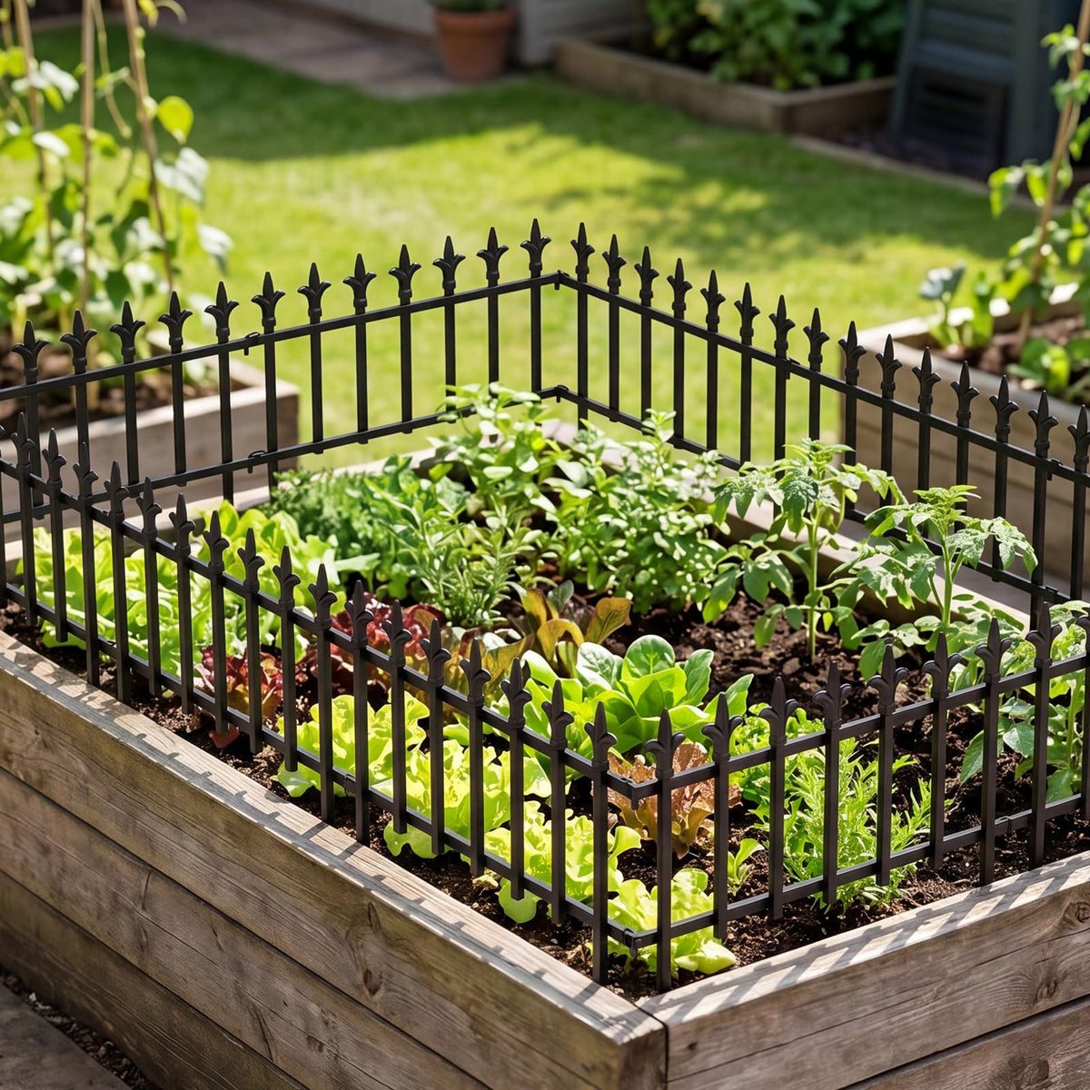 5/10-Pack Metal Garden Fence 280/560x44cm No Dig Border for Lawn Pathway