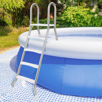 192 cm Above Ground Pool Ladder A-Frame Swimming Pool Ladder with Top Platform