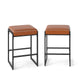 26 Inch Bar Stools Set of 2 with Faux Leather Upholstered Seat for Dining Room