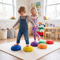 6-Piece Stackable Toddler Balance Stepping Stones for Sensory Play and Coordination