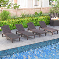 Chaise Lounge Chairs Set of 2 with 4-Position Adjustable Backrests