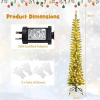 Artificial Christmas Tree with Branch Tips and Warm LED Lights