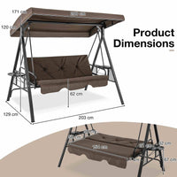 2-in-1 Patio Convertible Swing Chair to Flat Bed