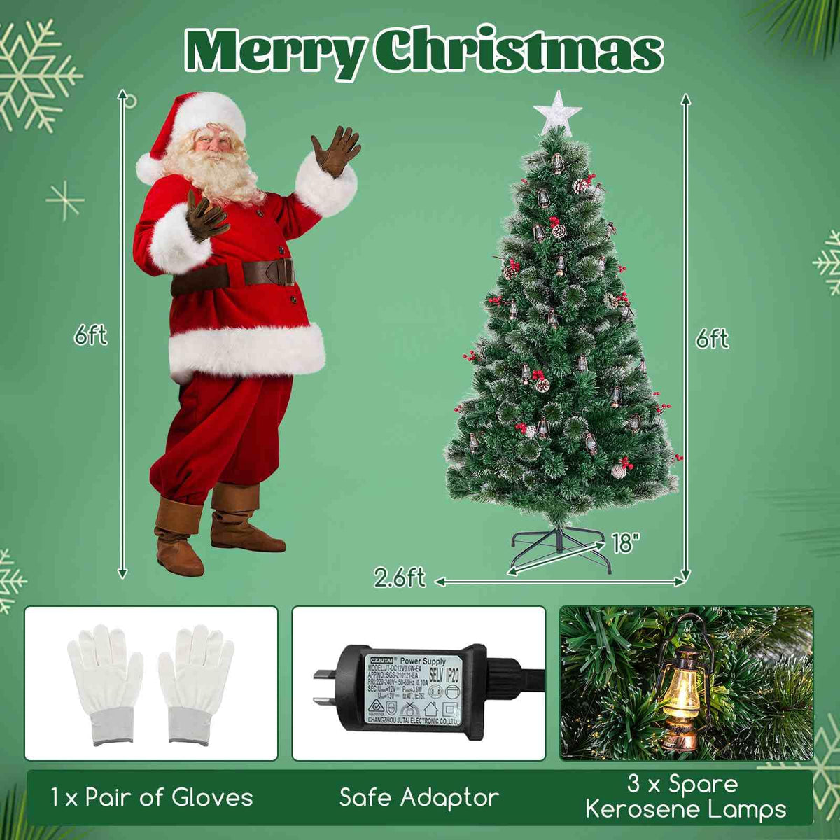 Artificial Xmas Tree Optic Fibre with 8 Lighting Modes and Kerosene Lamps