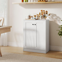 Bathroom Floor Storage Cabinet with Doors and Adjustable Shelves