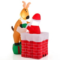 155cm Inflatable Santa Claus Climbing Chimney for Indoor/ Outdoor Party