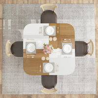 Giantex 120 CM Square Dining Table for 4, Elegant Kitchen Dinette Table