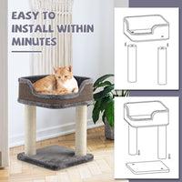 Compact Cat Tree Tower for Scratching, Relaxing & Sleeping