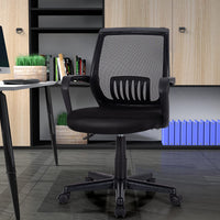 Giantex Mesh Office Chair, Ergonomic Mid-Back Computer Chair w/Large Size Seat, Black