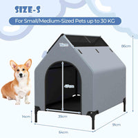 91cm/110cm/132cm Large Pet House with Ventilated Windows and Removable Cover