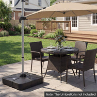 Outdoor Cantilever Umbrella Base w/Wheels,Heavy-Duty Offset Patio Umbrella Stand