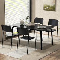 Giantex Modern Dining Chairs Set of 4, Stackable Kitchen Chairs w/Tilted Backrest & Sturdy Metal Legs