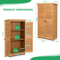 1.6M Outdoor Wooden Storage Shed Solid Wood Garden Tool Cabinet