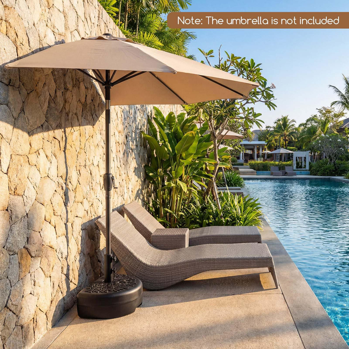 25kgHalf Round Patio Umbrella Base,Water&Sand Fillable Heavy Duty Patio Umbrella Stand