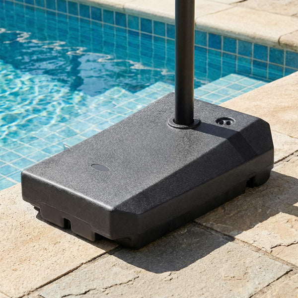 Cantilever Umbrella Base w/Wheels&Cross Base, 75 KG Water&Sand Fillable Umbrella Stand