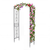 230cm Heavy-Duty Metal Arch Trellis with Curved Roof for Climbing Plants Roses Vines